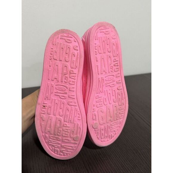 Girls Shoes Size 1 2 GAP KIDS Neon Pink Water Boat Pool Rubber Summer - Picture 3 of 4